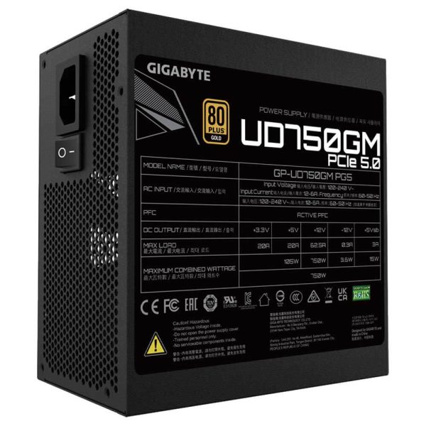 منبع تغذیه GIGABYTE مدل UD750GM PG5 توان 750 وات GOLD - تصویر 4