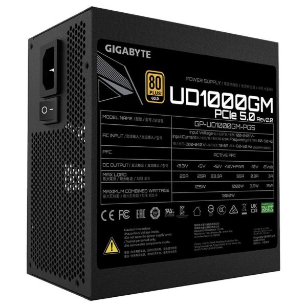 منبع تغذیه GIGABYTE مدل (UD1000GM PG5 (rev. 2.0 توان 1000 وات GOLD - تصویر 4