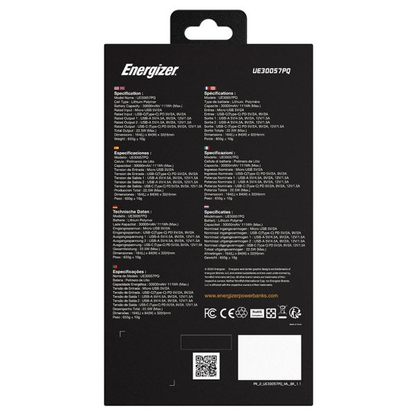 پاوربانک Energizer مدل UE30057PQ ظرفیت 30000 میلی آمپر - تصویر 11