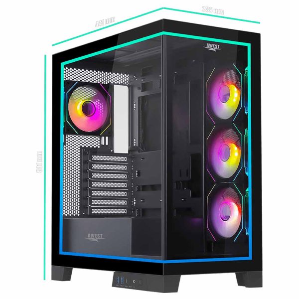 کیس کامپیوتر AWEST مدل GT-AQ16-MB - تصویر 10