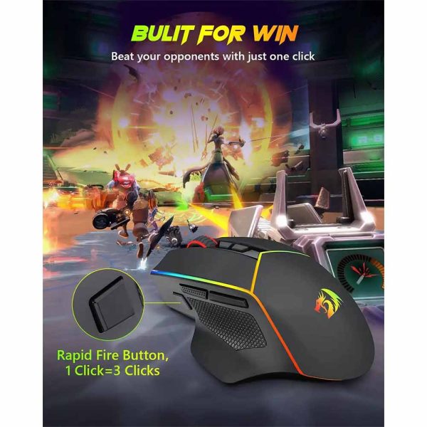ماوس بی سیم گیمینگ REDRAGON مدل AXE M814 PRO RGB - تصویر 9