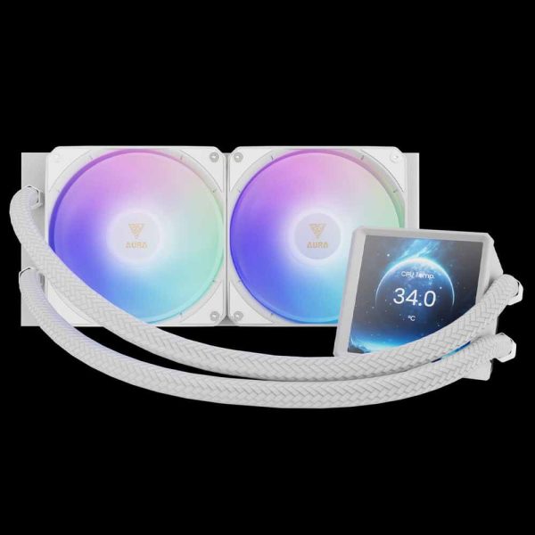 خنک کننده پردازنده GAMDIAS مدل AURA GL240 LCD WH - تصویر 2