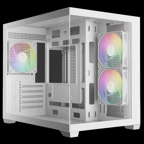 کیس کامپیوتر GAMDIAS مدل AURA GC10M V2 WH ARGB - تصویر 2