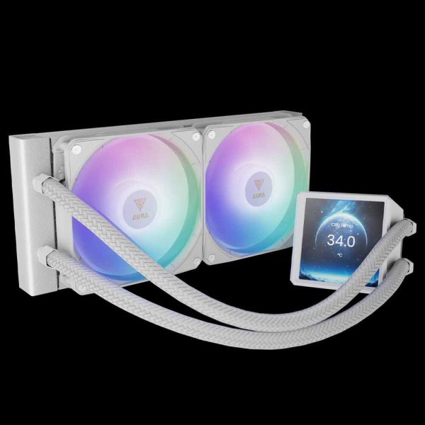 خنک کننده پردازنده GAMDIAS مدل AURA GL240 LCD WH - تصویر 3