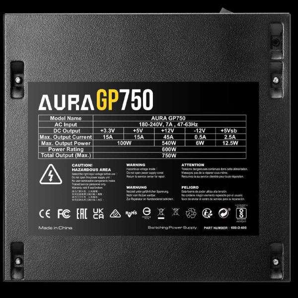 منبع تغذیه 750 وات GAMDIAS مدل AURA GP750 - تصویر 7