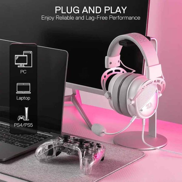 هدست گیمینگ Redragon مدل THORIDAL H730 WHITE - تصویر 7